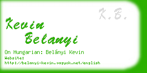 kevin belanyi business card